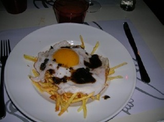 fried goose egg and fries