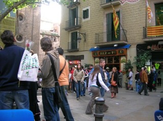 having a beer