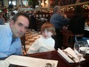 Sophia and her dad in Joe Fortes downtown